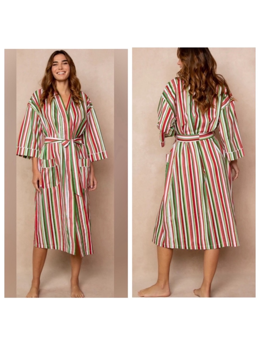 Printfresh Candy Cane Stripe Long Robe One size +